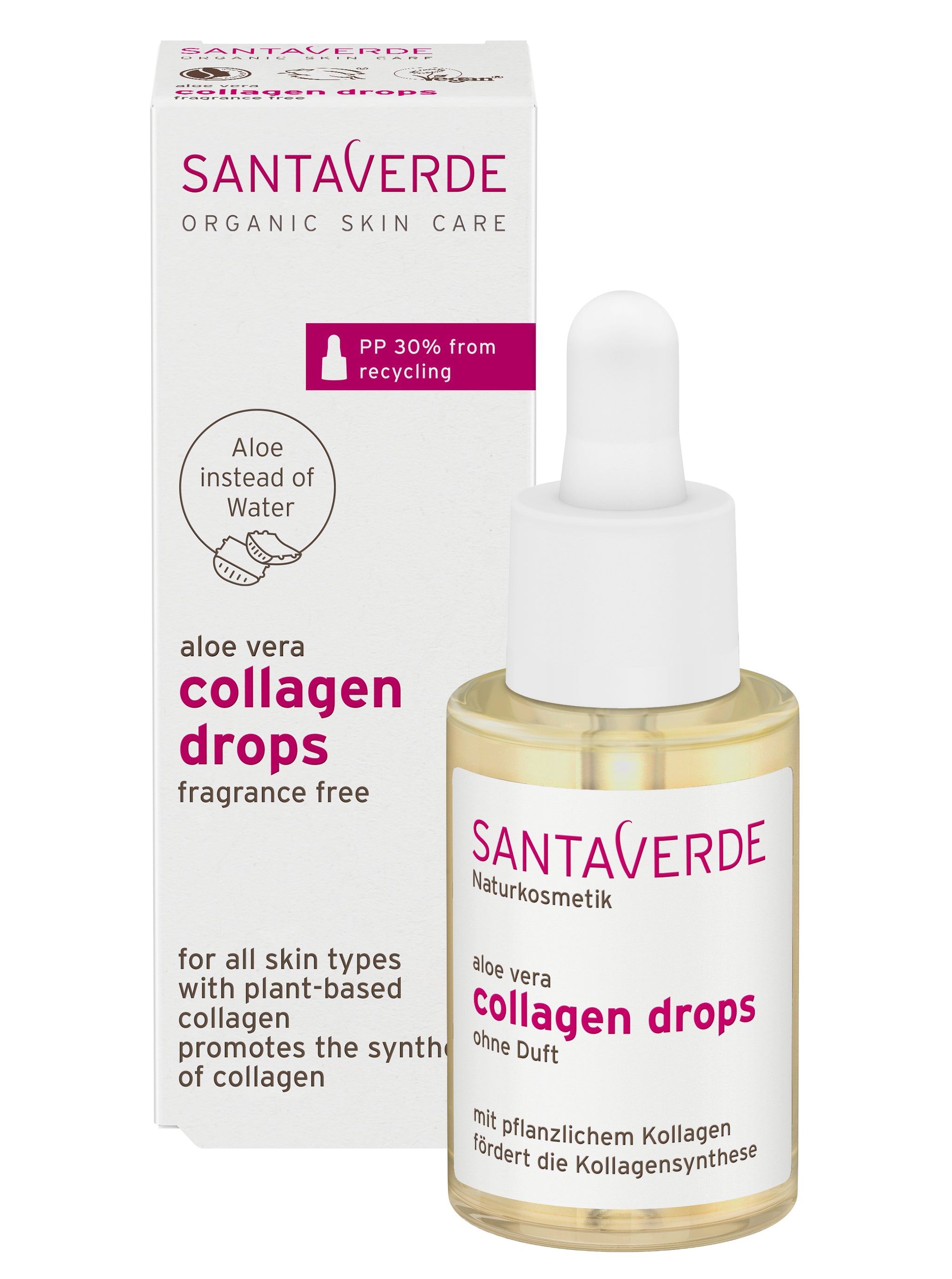 Santaverde Aloe Vera Collagen Drops – Pure Tincture Organic Beauty